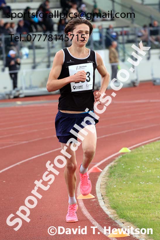 Mens Under-20s 5000 metres, 2024 Northern Senior and Under-20s Track and Field Champs, Middlesbrough.  Photo: David T. Hewitson/Sports for All Pics